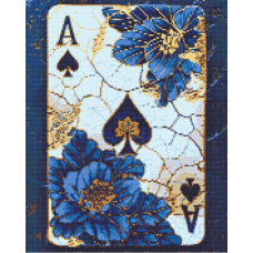 Алмазна мозаїка/вишивка Карта піка 40*50 см Орігамі OD 3450