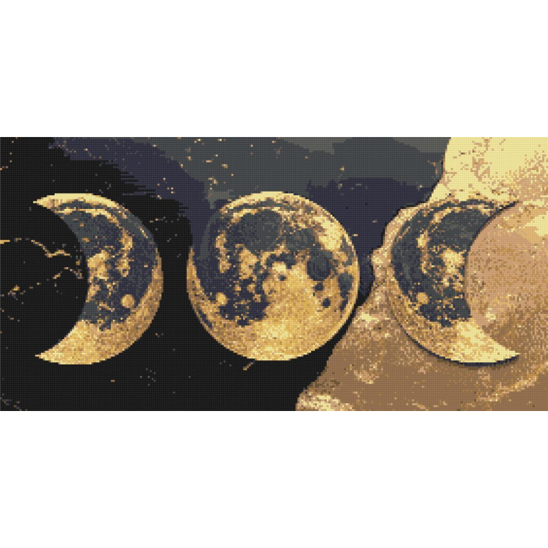 Алмазна мозаїка/вишивка Космос. Місяць  40*80 см Орігамі OD 6005