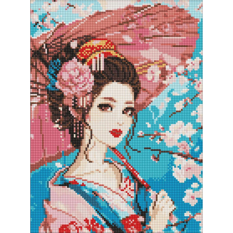 Алмазна мозаїка/вишивка Красуня Японії  30*40 см Ідейка AMO 8058