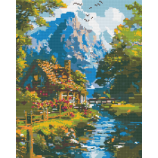 Алмазна мозаїка/вишивка Гірське життя 40*50 см Орігамі OD 3438