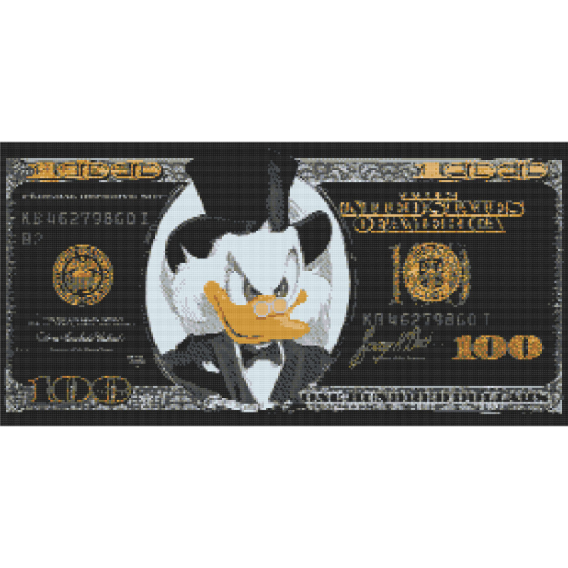 Алмазна мозаїка “Скрудж Макдак долар чорний“ OD3287, 40х80 см