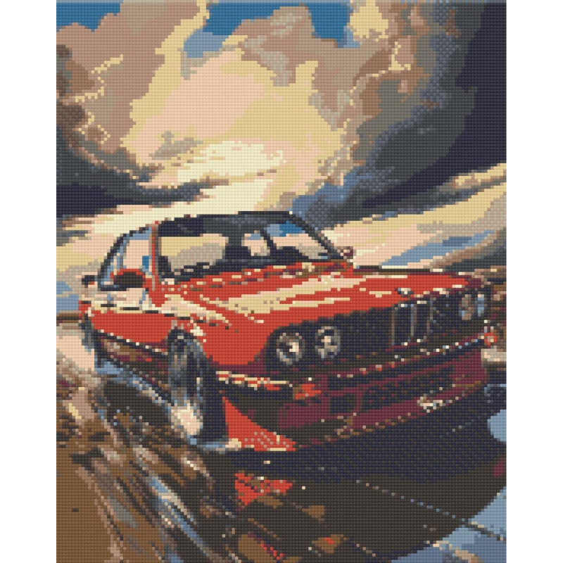 Алмазна мозаїка/вишивка Авто BMW E34 40*50 см Орігамі OD 3324