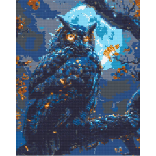 Алмазна мозаїка/вишивка Тварини. Мудра сова 40*50 см Орігамі OD 30830