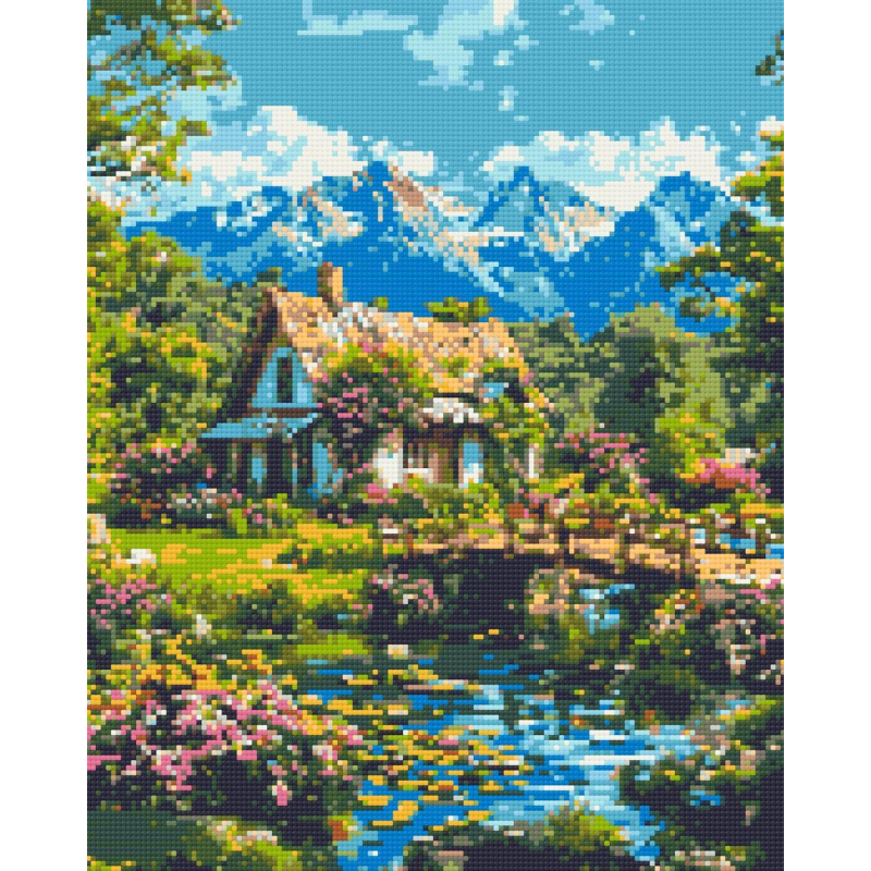 Алмазна мозаїка/вишивка Альпійська гармонія 40*50 см Орігамі OD 3492