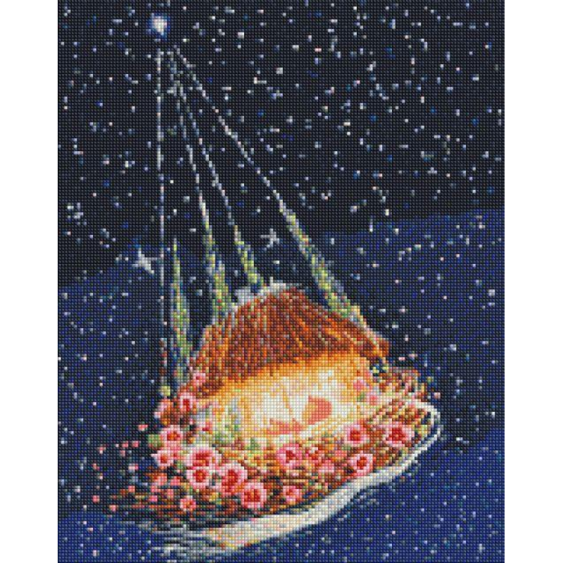 Алмазна мозаїка Колиска з голограмними стразами (AB) ©Олег Шупляк