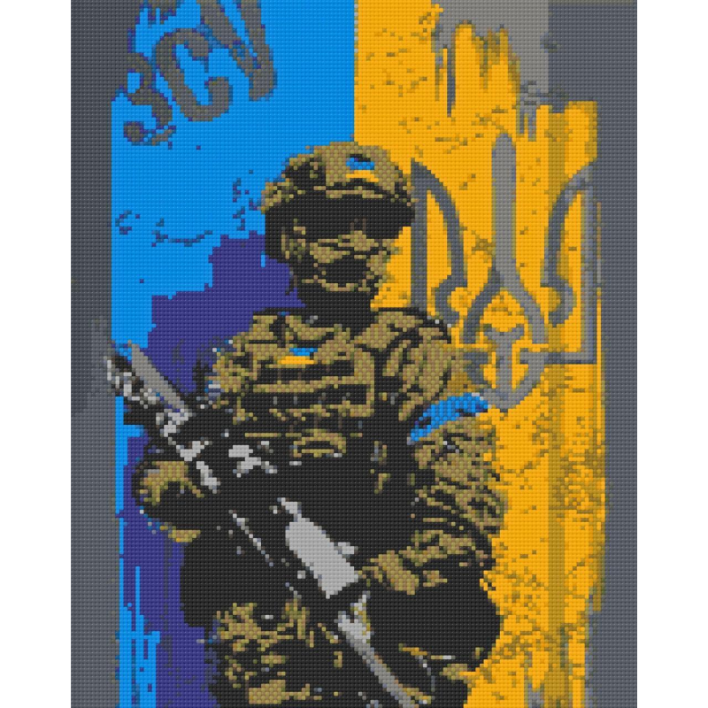 Алмазна мозаїка/вишивка Збройні сили України 40*50 см Орігамі OD 3130