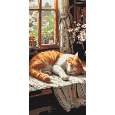 Алмазна мозаїка/вишивка Рудик котик 40*80 см Орігамі OD 5163