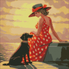 Алмазна мозаїка Ранкова прогулянка з голограмними стразами (AB) ©art_selena_ua