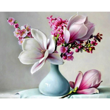 Алмазна мозаїка на підрамнику Букет магнолій