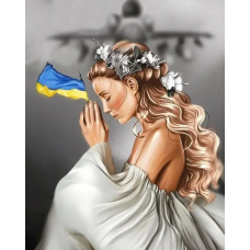 Алмазна мозаїка на підрамнику Дівчина та літак Мрія