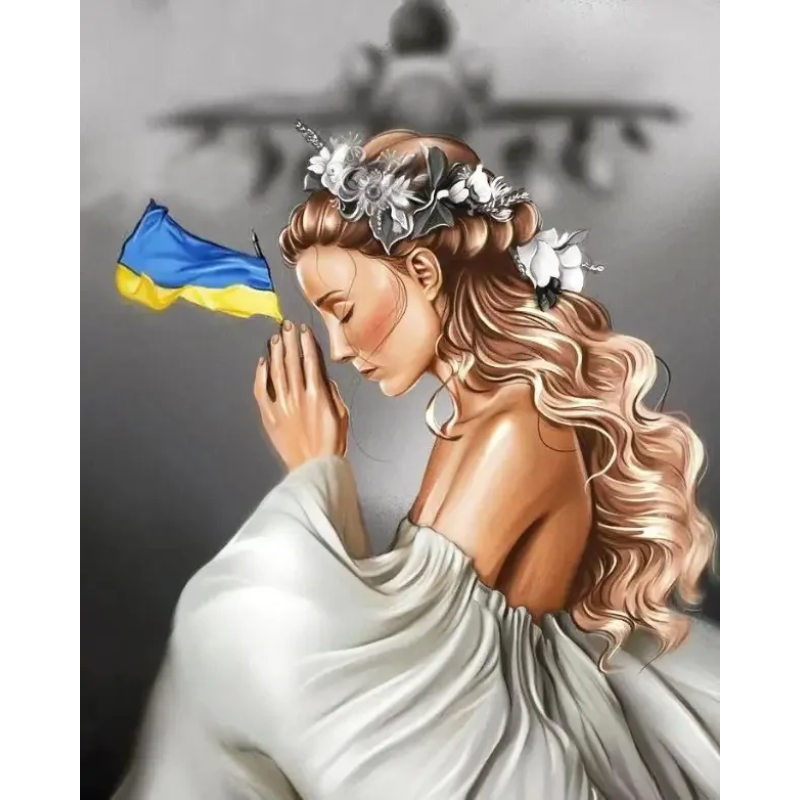 Алмазна мозаїка на підрамнику Дівчина та літак Мрія