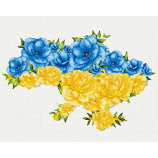 Алмазна мозаїка на підрамнику Розквітла моя Україна (+стрази АБ+FD)