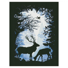 Алмазна мозаїка “Пара оленів“ Strateg HA0008 50х60 см