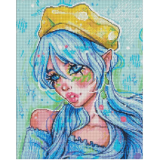 Алмазна мозаїка “Блакитноока модниця“ ©nila_art_art AMO7606 40х50 см Ідейка