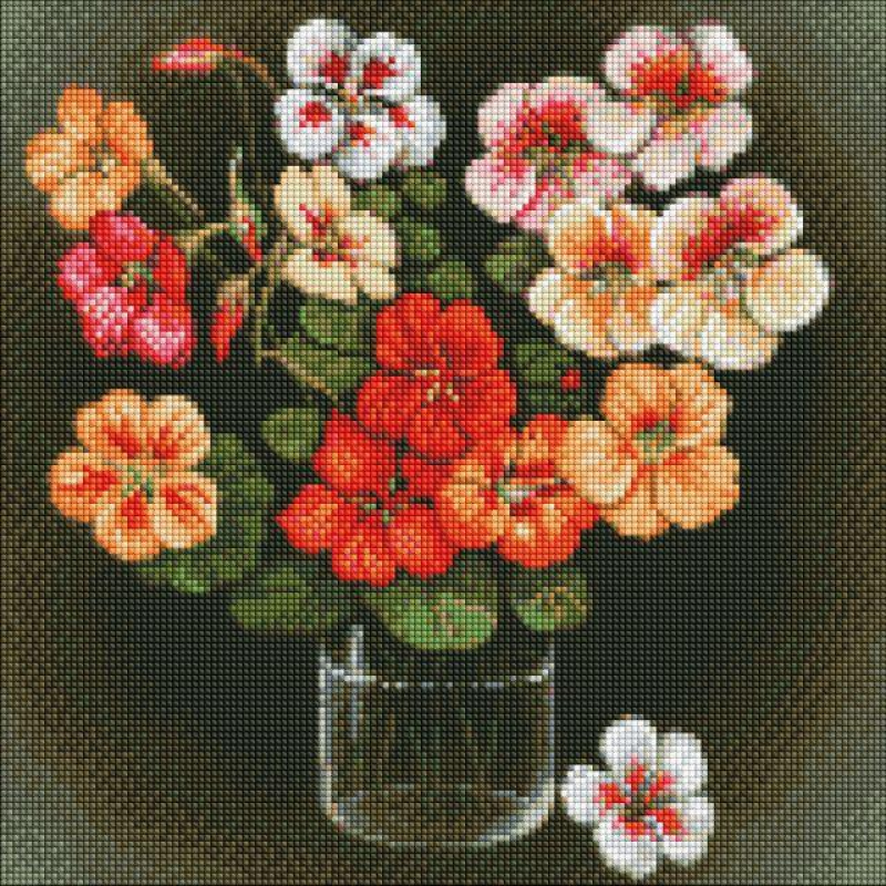 Алмазна мозаїка Настурції ©kovtun_olga_art