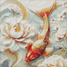 Алмазна мозаїка "Кої в квітаx" ©art_selena_ua AMO20240, 40х40см