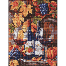 Алмазна мозаїка "Вино та виноградне листя" ©art_selena_ua AMO20294, 30х40 см