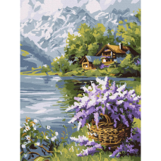 Картина за номерами "Бузковий кошик" ©art_selena_ua KHO6357, 30х40 см