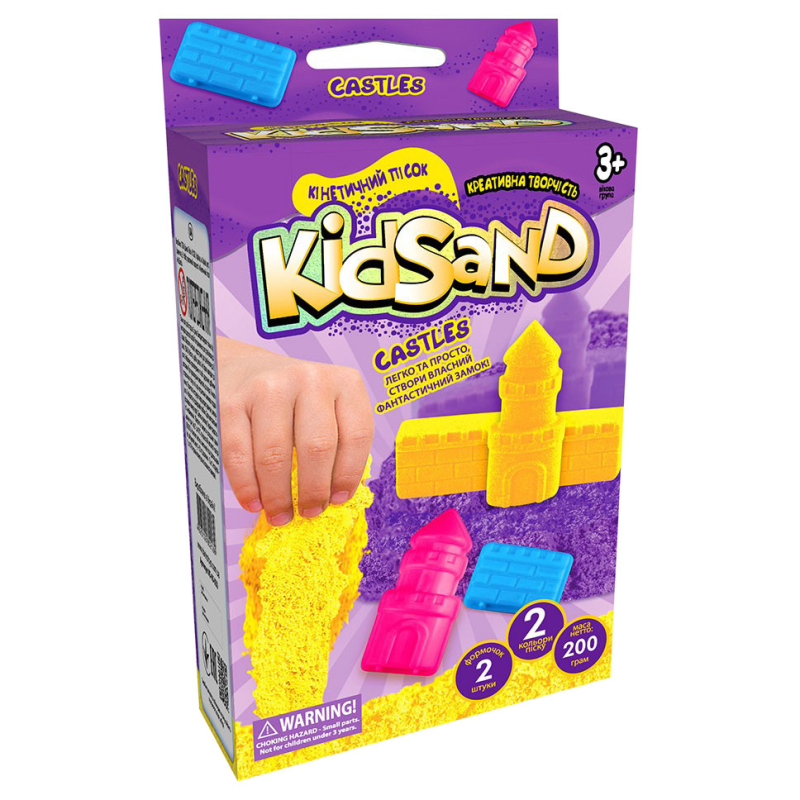 Кінетичний пісок KidSand KS-05-01U, 200 г в наборі Фіолетові замки Кінетичний пісок KidSand KS-05-01U, 200 г в наборі Фіолетові замки