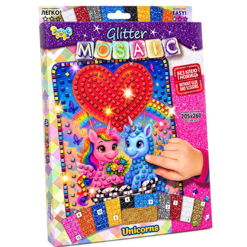 Креативна творчість "Блискуча мозаїка Unicorns" БМ-04-02 серії "Glitter Mosaic" Креативна творчість "Блискуча мозаїка Unicorns" БМ-04-02 серії "Glitter Mosaic"