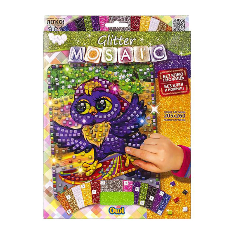 Креативна творчість "Glitter Mosaic Owl" БМ-03-04 блискуча мозаїка Креативна творчість "Glitter Mosaic Owl" БМ-03-04 блискуча мозаїка