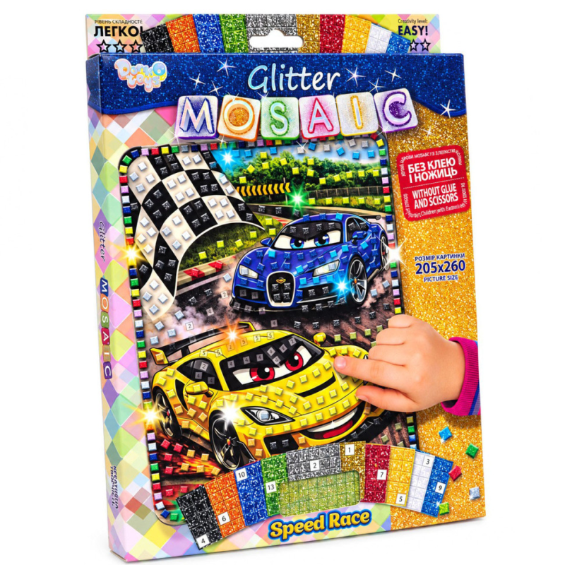 Креативна творчість "Блискуча мозаїка Speed Race" БМ-04-06 серії "Glitter Mosaic" Креативна творчість "Блискуча мозаїка Speed Race" БМ-04-06 серії "Glitter Mosaic"
