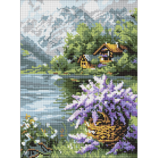 Алмазна мозаїка "Бузковий кошик" ©art_selena_ua AMO8098, 30х40 см