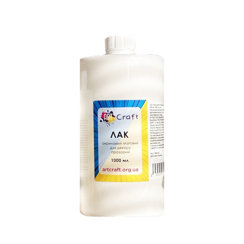 Лак акриловий матовий Art Craft 5005-AC 1000 мл Лак акриловий матовий Art Craft 5005-AC 1000 мл
