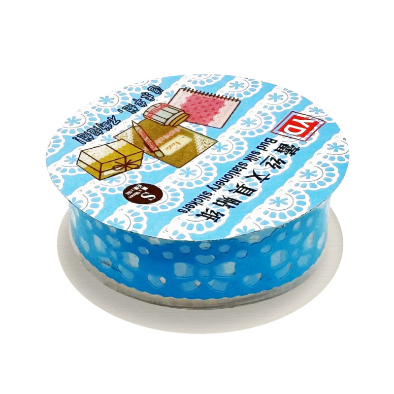 Декоративний скотч з орнаментом "Бант" №63(Blue) 1,8 см х 1 м
