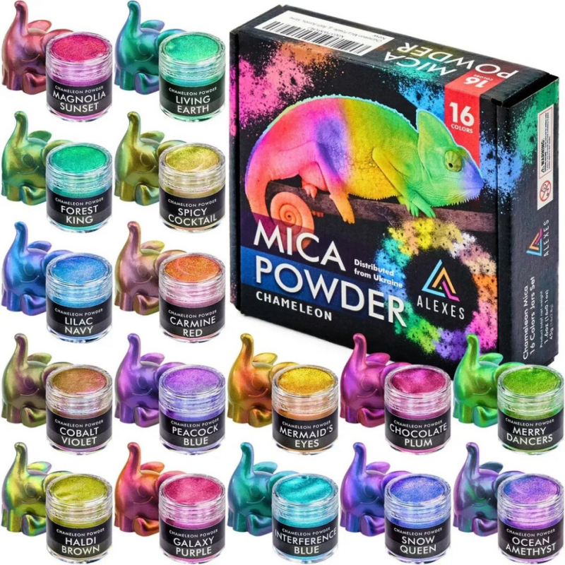 Перламутровий пігмент хамелеон Chameleon Mica Powder HM-001, 16 кольорів