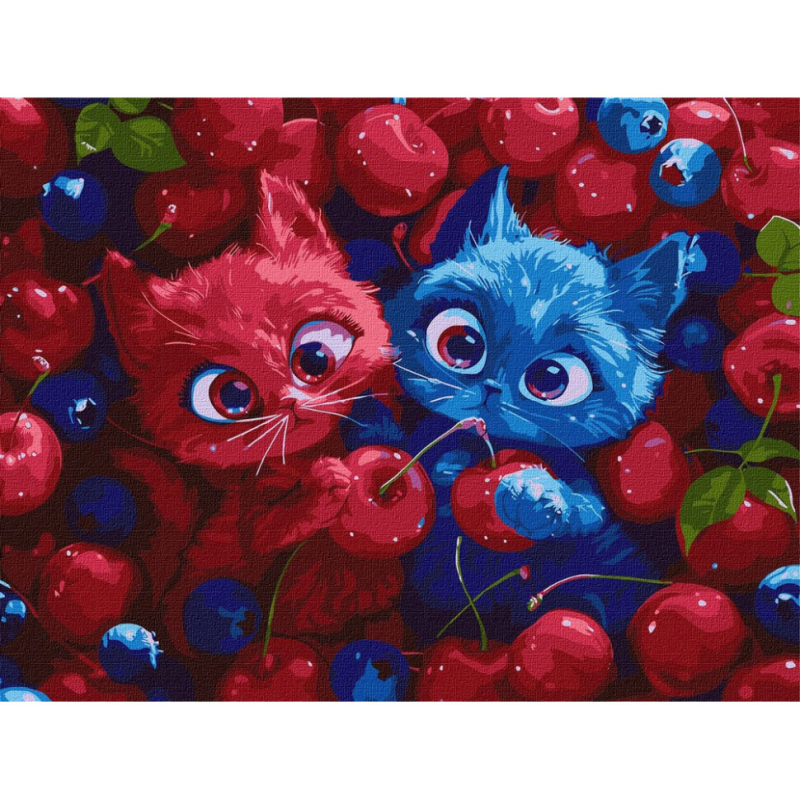 Картина за номерами "Ягідні пухнастики" ©art_selena_ua KHO5143, 30х40 см Картина за номерами "Ягідні пухнастики" ©art_selena_ua KHO5143, 30х40 см