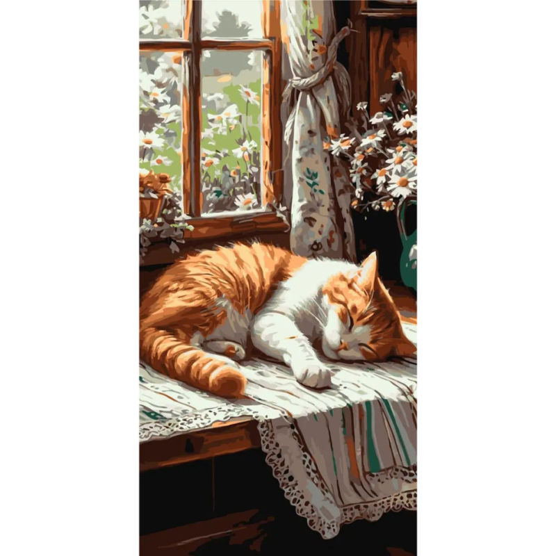 Картина за номерами "Рудий котик" LW5163, 40х80 см Картина за номерами "Рудий котик" LW5163, 40х80 см